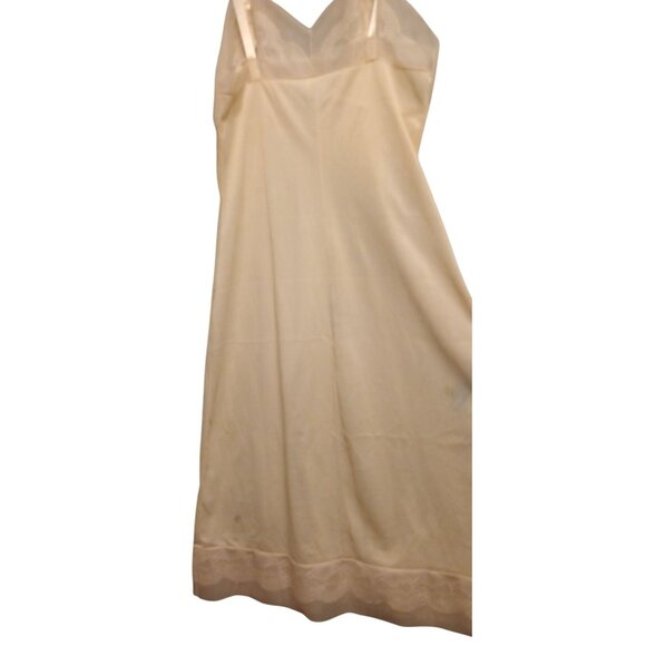 Vintage Cream Full Slip With Lace Details Adjustable Straps Womens Lingerie Unde - Picture 8 of 11